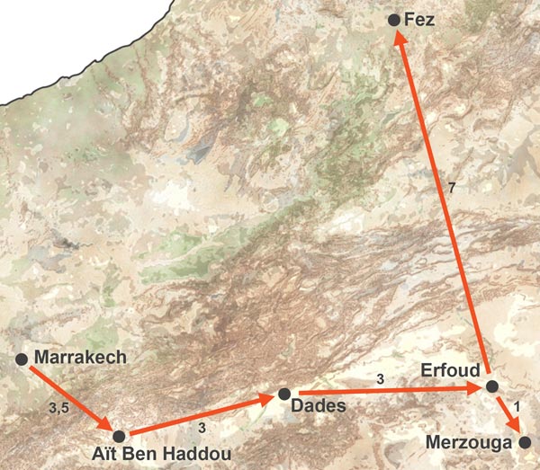 Sáhara, Marrakech y Fez