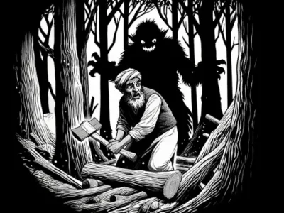 El pobre leñador y el afrit del bosque