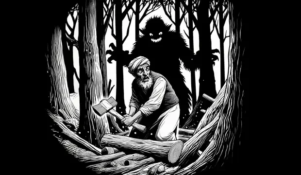 El pobre leñador y el afrit del bosque